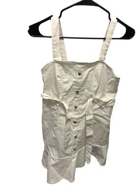 White Corset-Style Button Front Dress